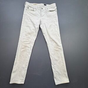 AG Adriano Goldschmied The Stilt Cigarette Jeans Women's 28 White Skinny Stretch